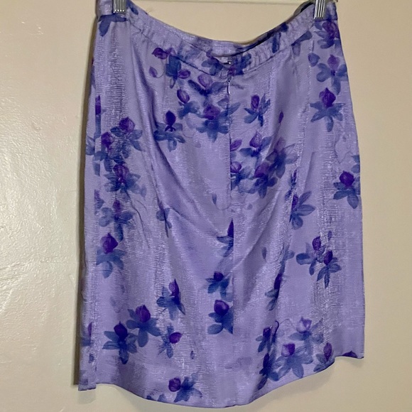 VTG Purple Silk Floral Mini Skirt size Medium - Picture 7 of 9